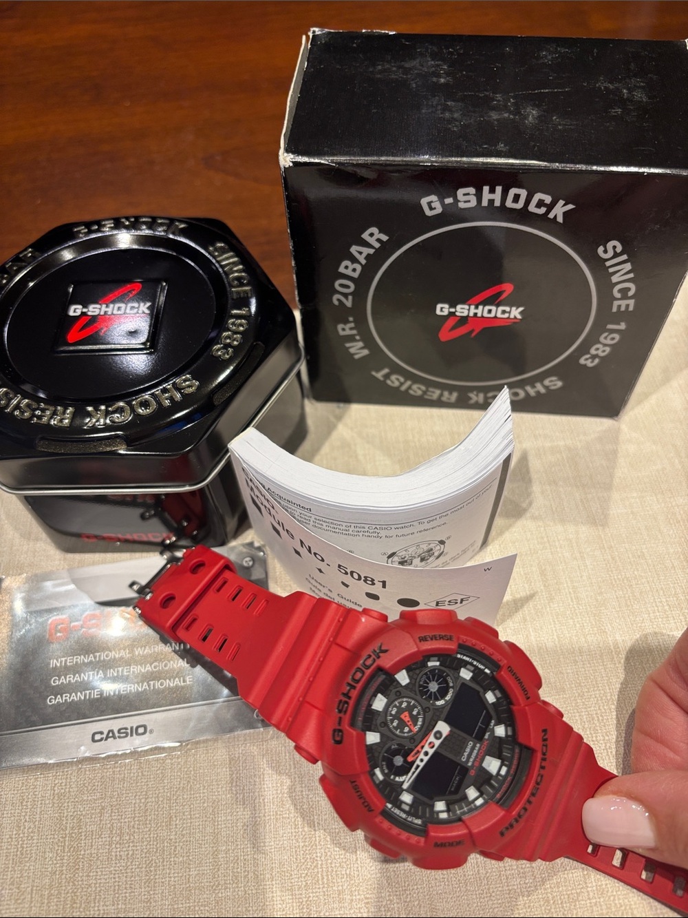 G-Shock Red and Black Resin Sport Watch